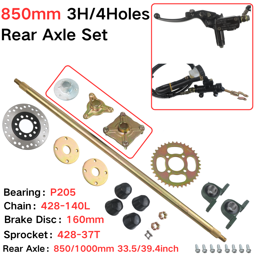 Sprocket - 850mm Rear Axle Complete Set With