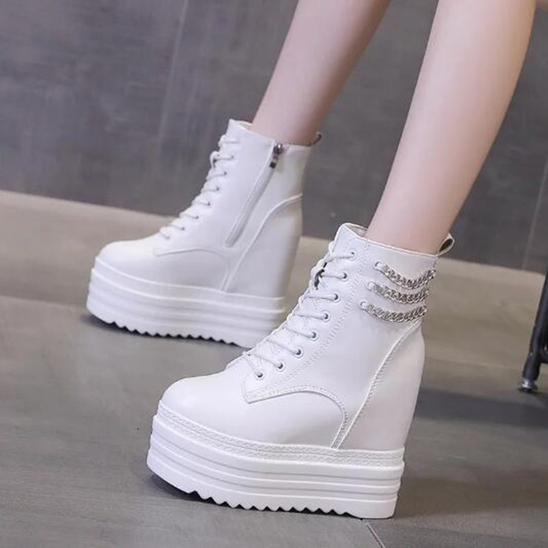 NEW Women Ankle Boots Leather  - Motorcycle Chain recension och pris